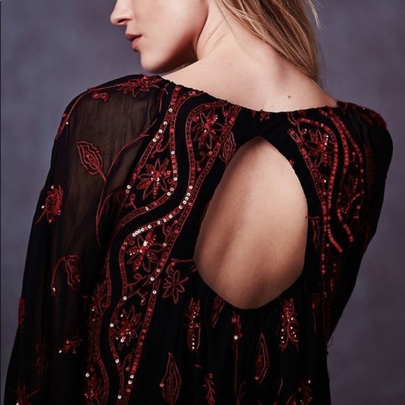 SOLD/RARE Free people my Beloved Georgette Sequin Dress - Picture 2 of 7